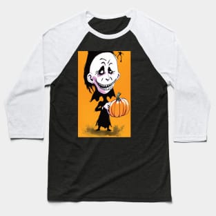 Halloween Scary Evil Pumpkin Funny Pumpkin Head Baseball T-Shirt